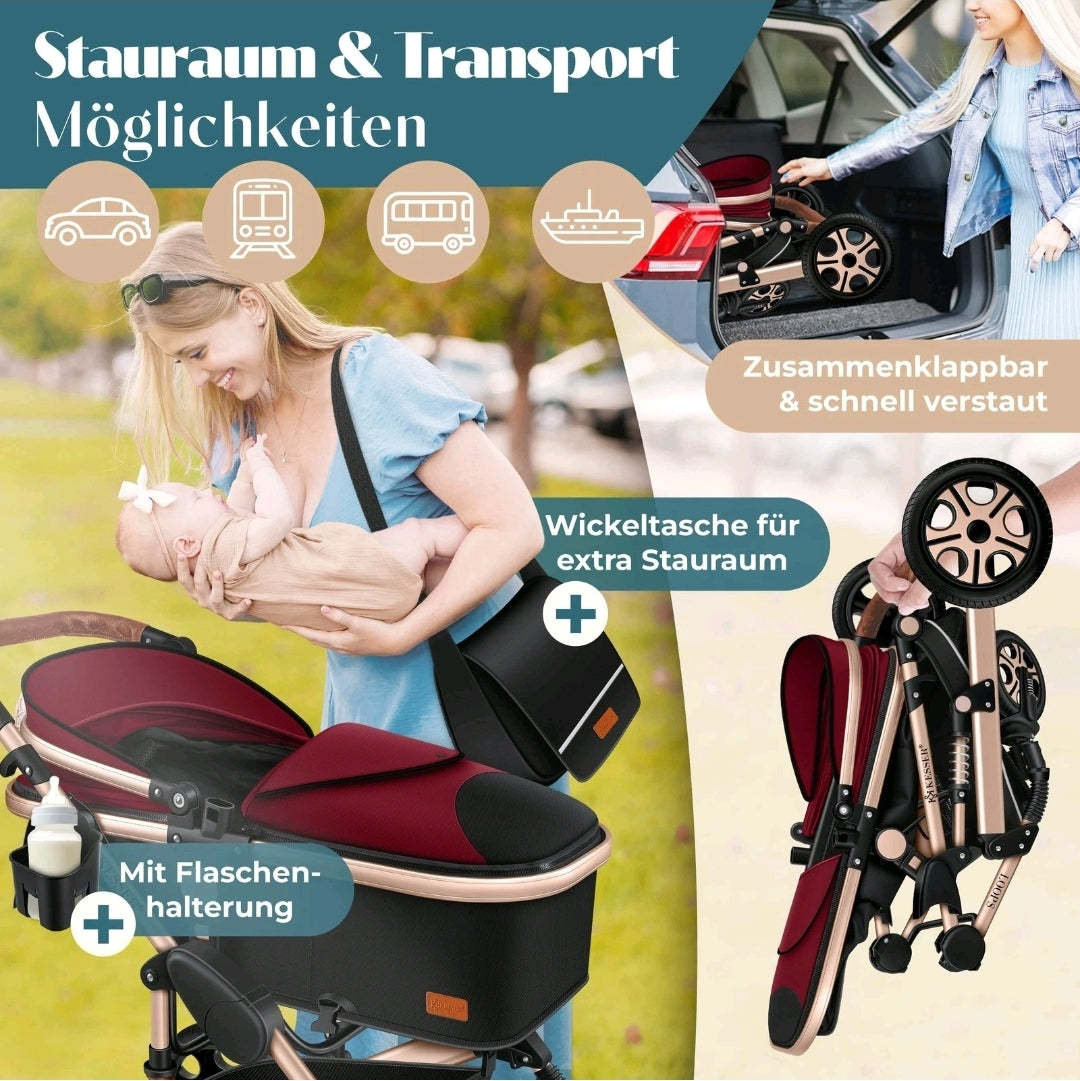 KESSER® Loops 3 in 1 Kombikinderwagen Komplett-Set-Zweite Chance