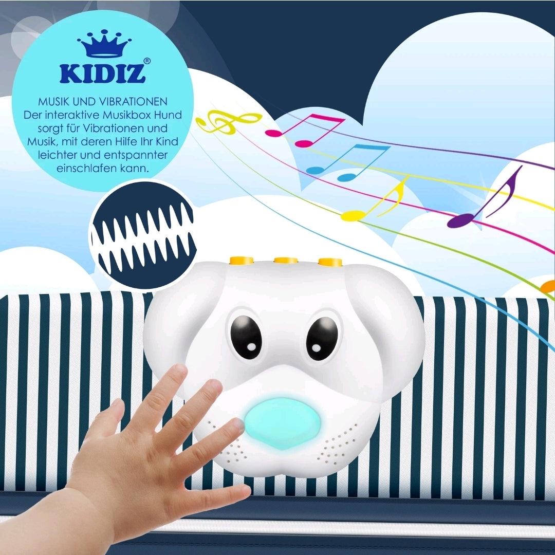 Kidiz® 4 in 1 baby bed travel cot with changing mat mosquito net