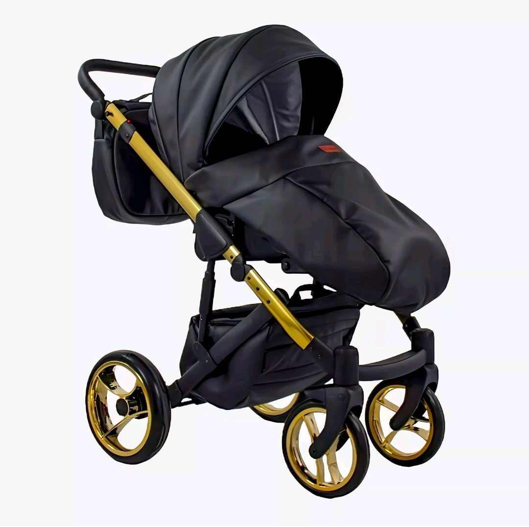 MOMMO AAA Kinderwagen 3in1 Öko-Leder – Cosmo I-Size-Sitz