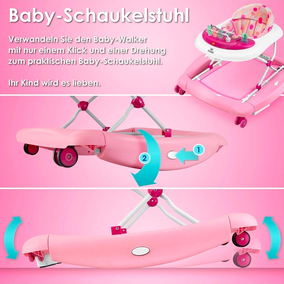 KIDIZ® 4in1 Baby Walker with Light and Music Pink