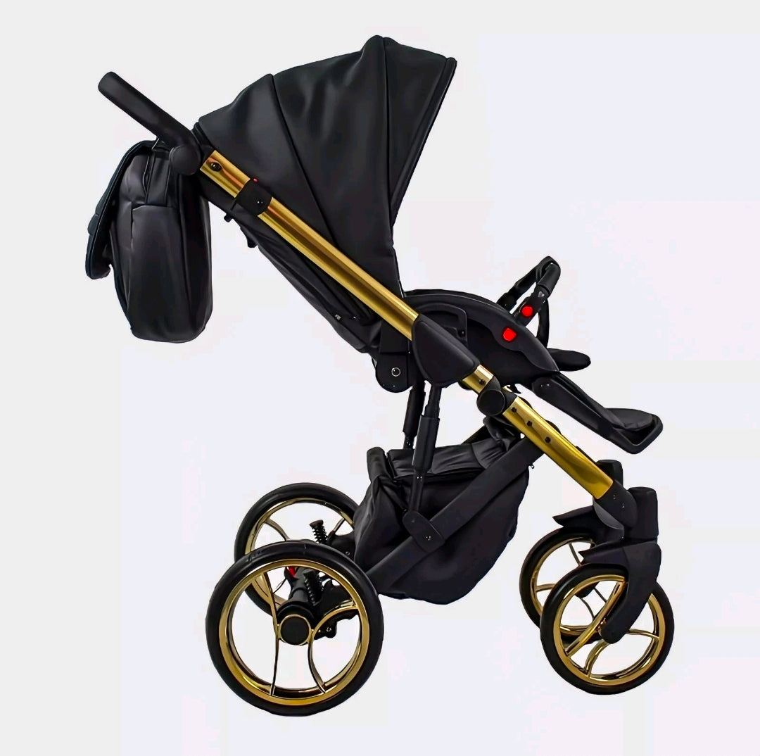 MOMMO AAA Kinderwagen 3in1 Öko-Leder – Cosmo I-Size-Sitz