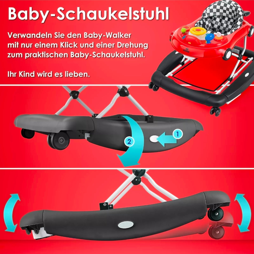 KIDIZ® 4in1 Lauflernhilfe Babywalker Auto mit Rollen Licht Musik