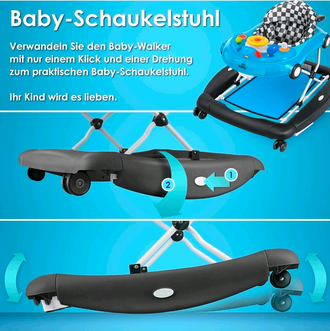 KIDIZ® 4in1 Lauflernhilfe Babywalker Auto mit Rollen Licht Musik
