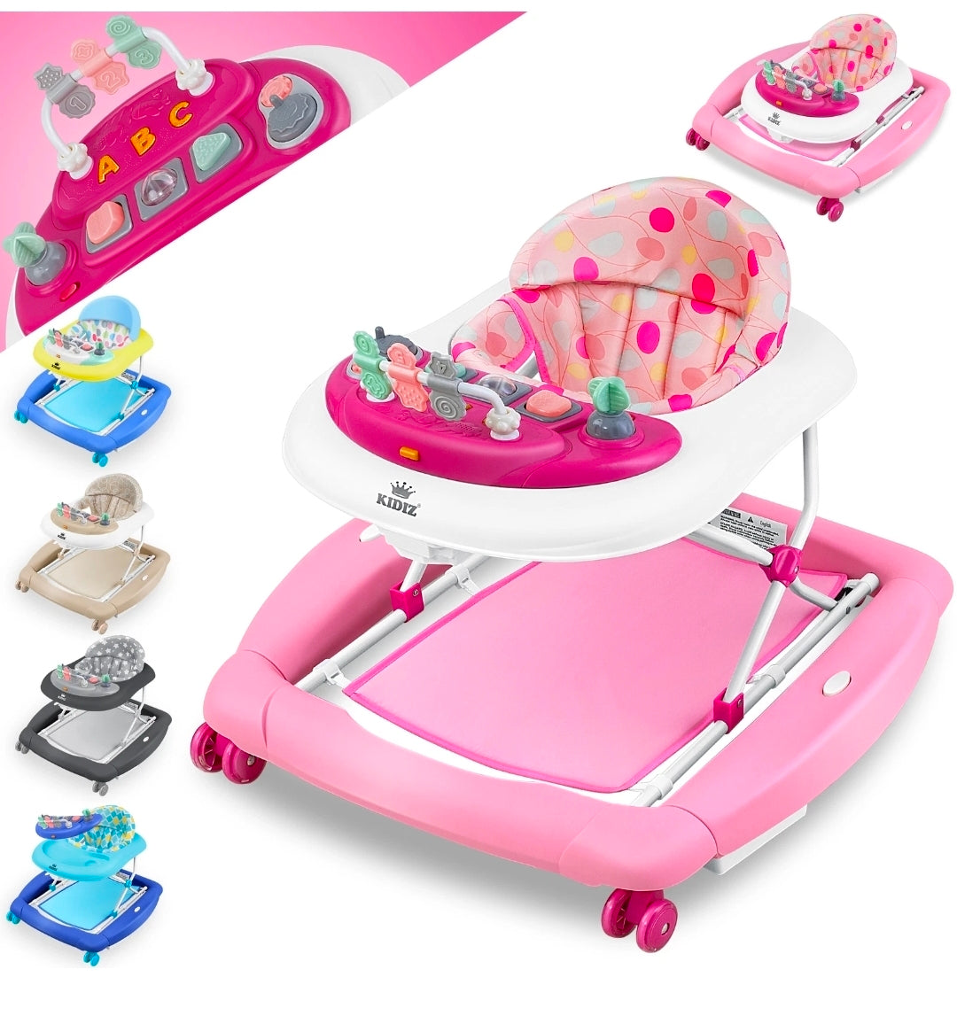 KIDIZ® 4in1 Baby Walker with Light and Music Pink