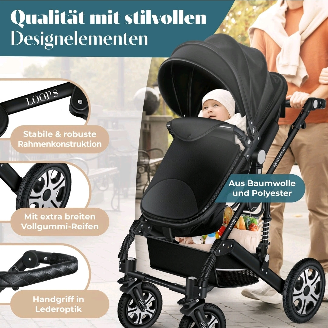 KESSER® Loops 3 in 1 Kombikinderwagen Komplett-Set-Zweite Chance
