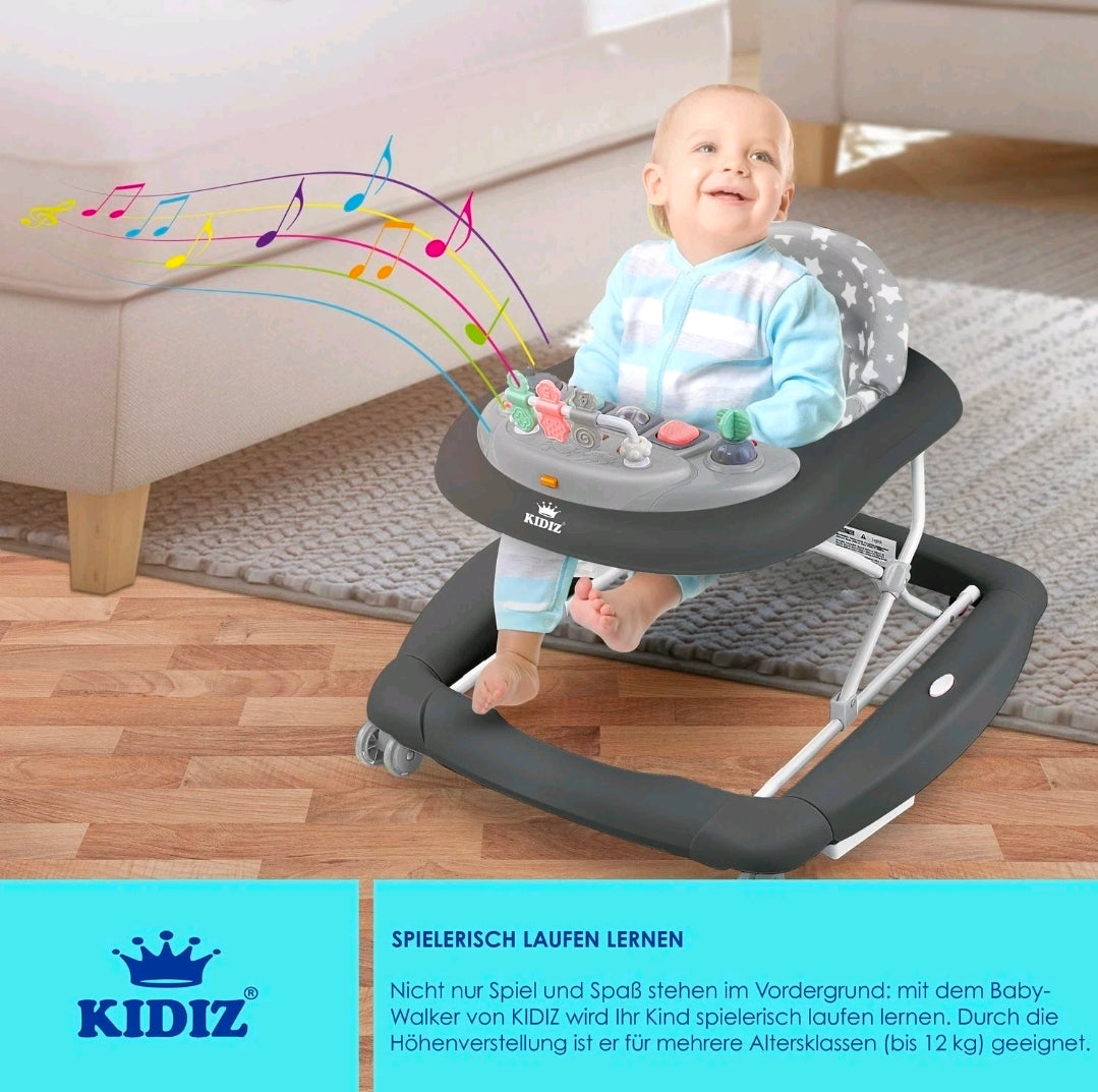 KIDIZ® 4in1 Lauflernhilfe Babywalker mit Licht Musik Rosa