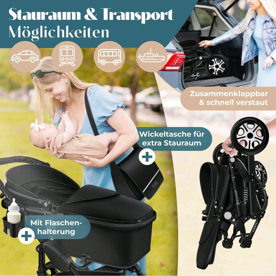 KESSER® Loops 3 in 1 Kombikinderwagen Komplett-Set-Zweite Chance