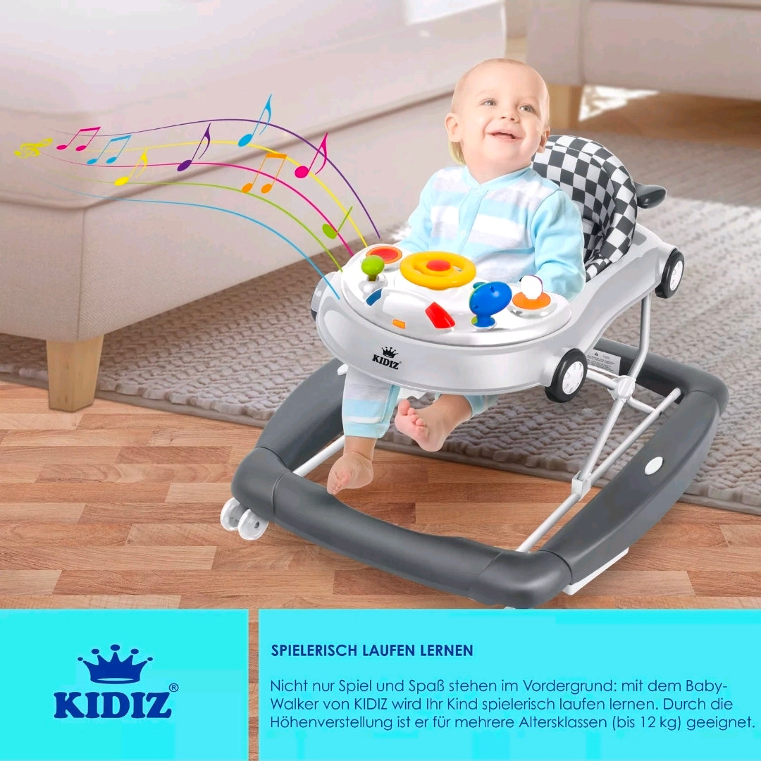 KIDIZ® 4in1 Lauflernhilfe Babywalker Auto mit Rollen Licht Musik