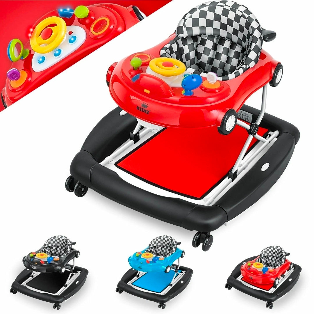 KIDIZ® 4in1 Lauflernhilfe Babywalker Auto mit Rollen Licht Musik
