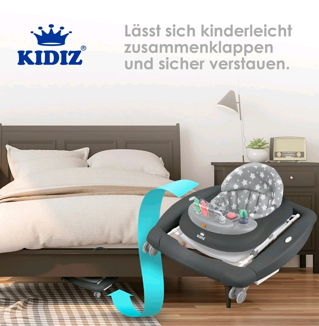 KIDIZ® 4in1 Lauflernhilfe Babywalker mit Licht Musik Rosa