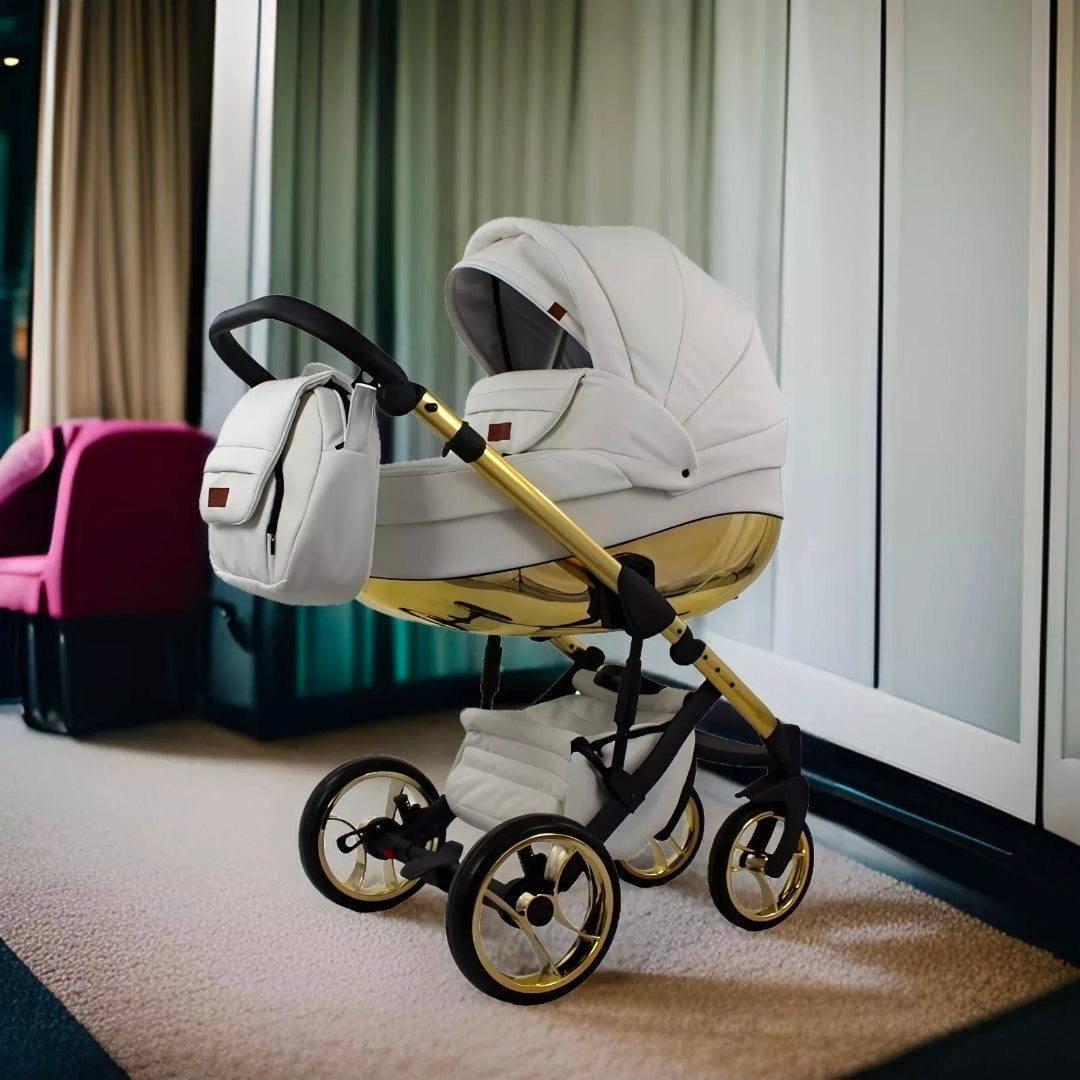 MOMMO AAA Kinderwagen 3in1 Öko-Leder – Cosmo I-Size-Sitz