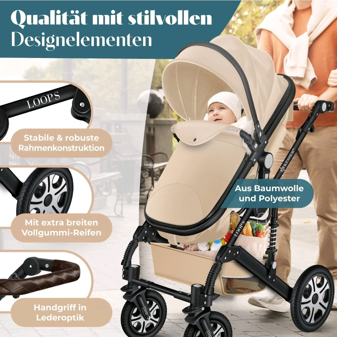 KESSER® Loops 3 in 1 Kombikinderwagen Komplett-Set-Zweite Chance