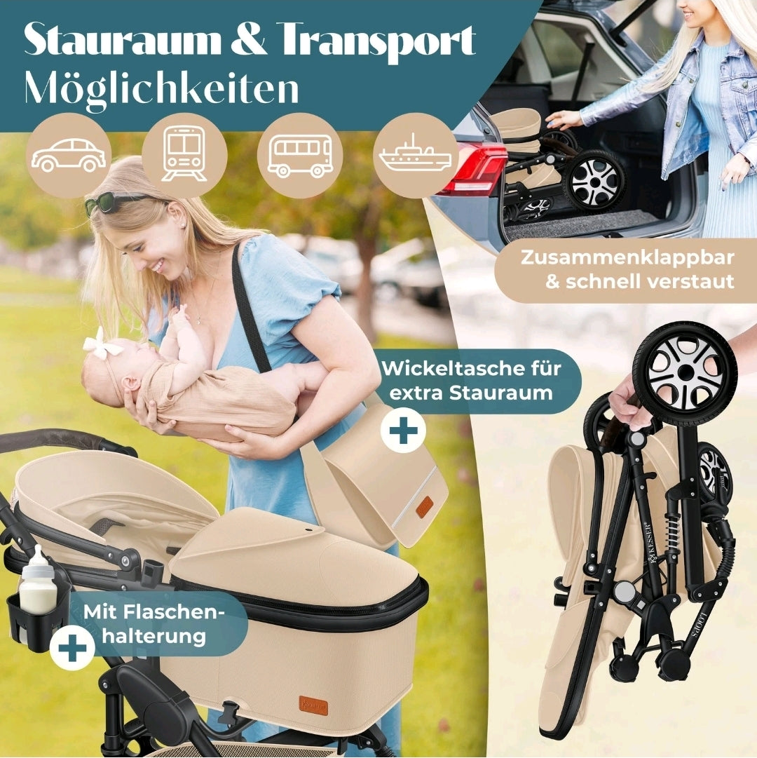 KESSER® Loops 3 in 1 Kombikinderwagen Komplett-Set-Zweite Chance