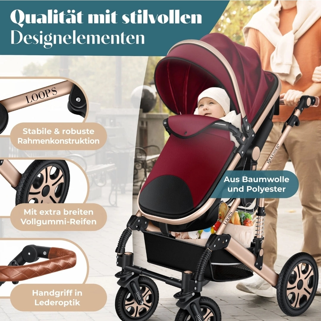 KESSER® Loops 3 in 1 Kombikinderwagen Komplett-Set