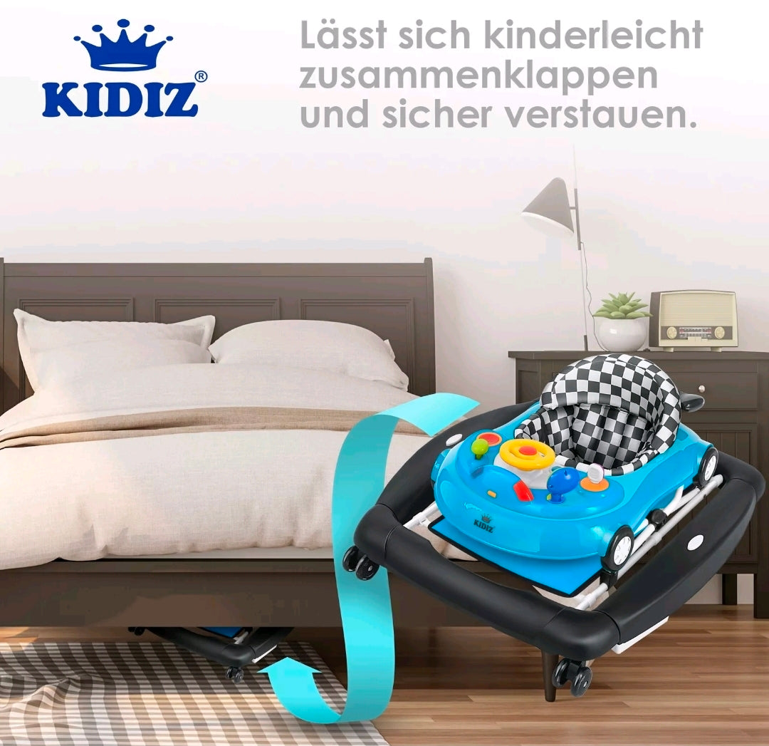 KIDIZ® 4in1 Lauflernhilfe Babywalker Auto mit Rollen Licht Musik