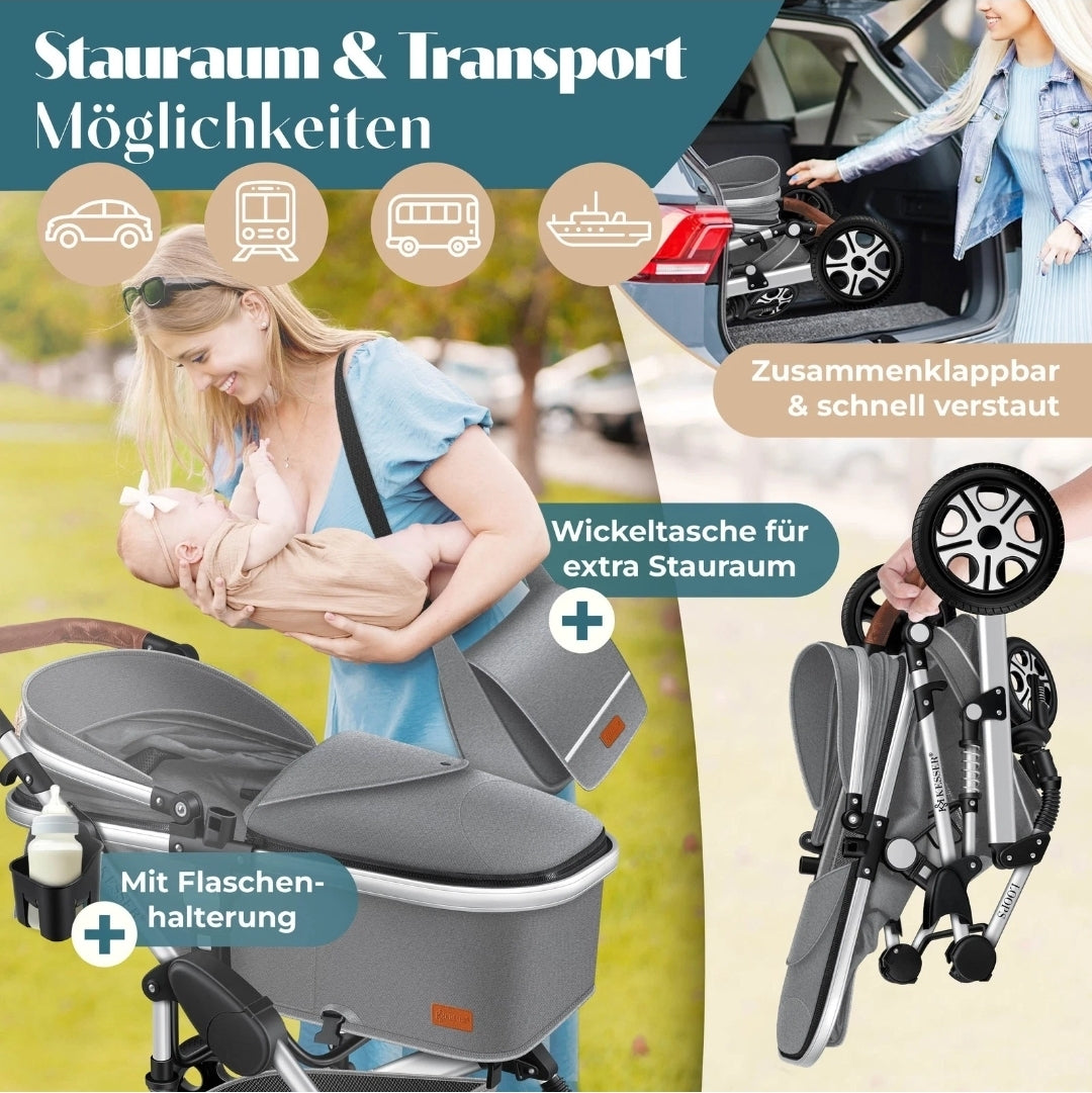 KESSER® Loops 3 in 1 Kombikinderwagen Komplett-Set-Zweite Chance