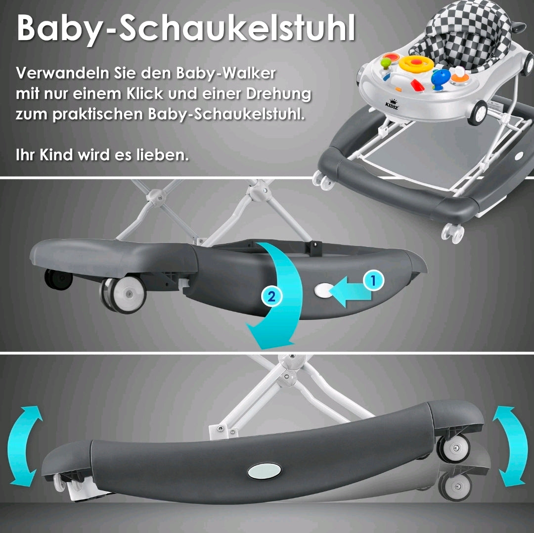 KIDIZ® 4in1 Lauflernhilfe Babywalker Auto mit Rollen Licht Musik