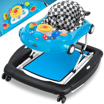 KIDIZ® 4in1 Lauflernhilfe Babywalker Spiel- und Lauflernwagen Gehfrei - Schaukelfunktion Babywippe mit Rollen, Licht, Musik,Spielecenter Esstisch Laufstuhl Laufhilfe babys ab 6 Monaten Klappbar