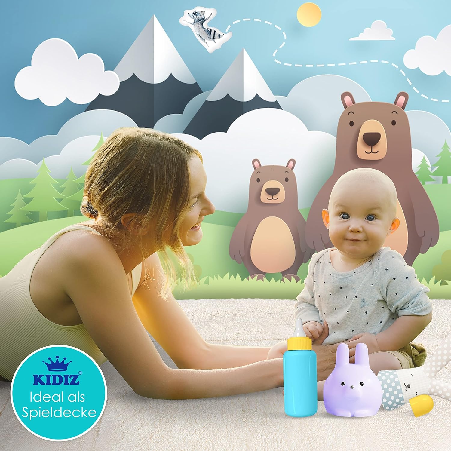 Kidiz® Babyfußsack Baby Fußsack Winterfußsack Babyschale mit Reißverschluss Kuschelsack Babydecke Kinderwagen waschbar verschließbarer Kopfteil,Tasche, passend für alle Kinderwagen, Grau