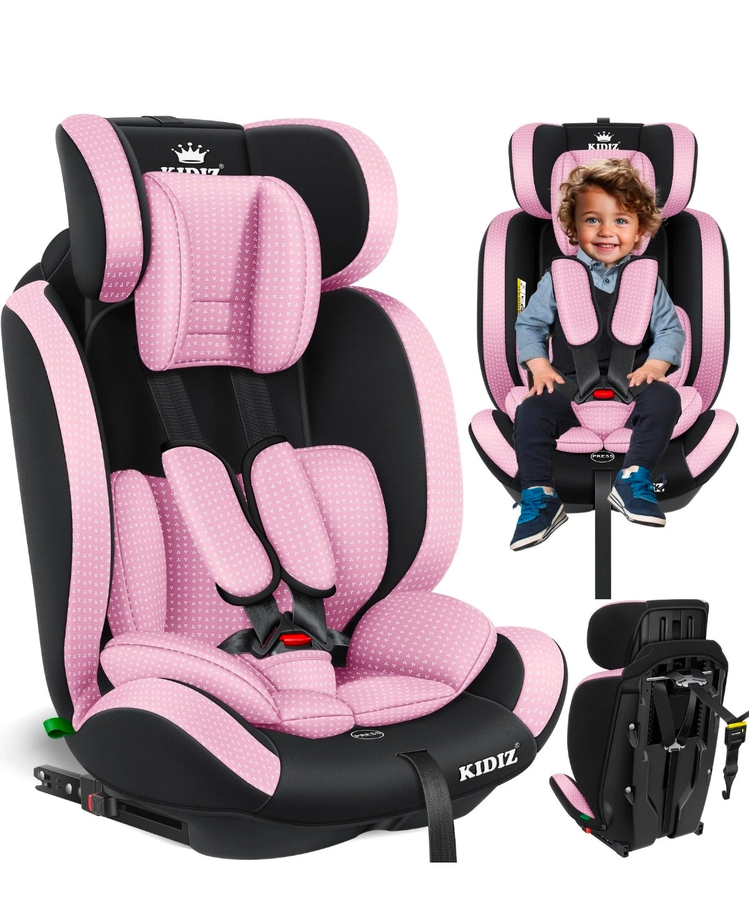 Kinderautositz 9kg-36 kg, 1-12 Jahre, Gruppe 1-2-3 Universal, Isofix