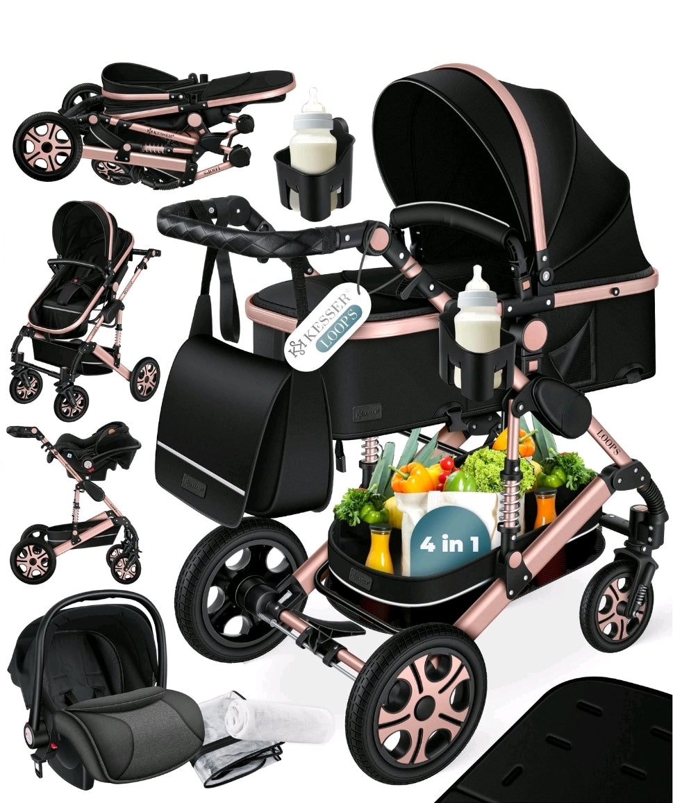 KESSER® Loops 3 in 1 Kombikinderwagen Komplett-Set-Zweite Chance