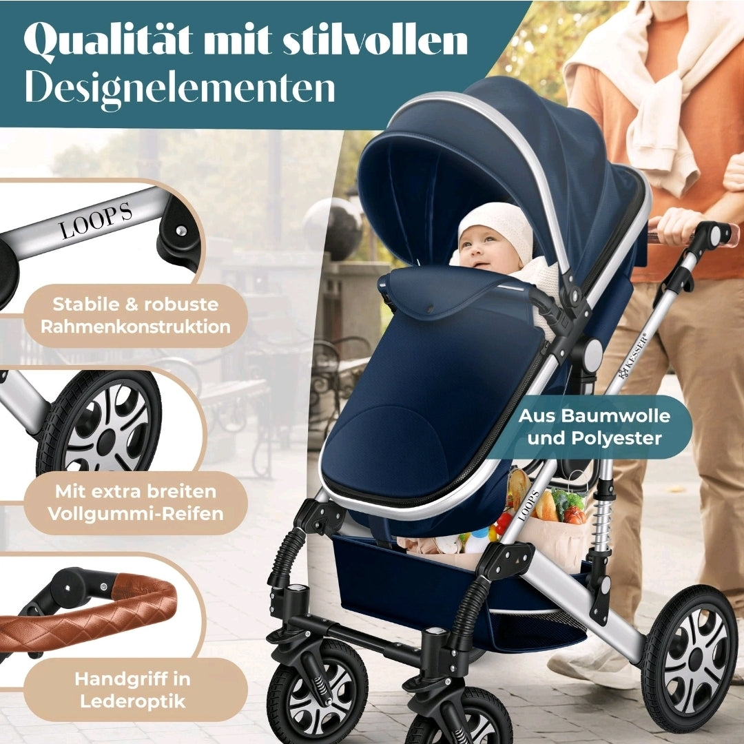 KESSER® Loops 3 in 1 Kombikinderwagen Komplett-Set-Zweite Chance