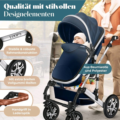 KESSER® Loops 3 in 1 Kombikinderwagen Komplett-Set-Zweite Chance