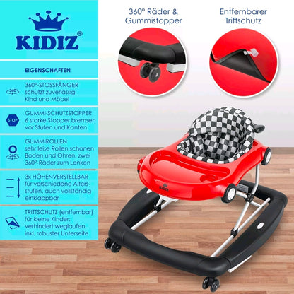 KIDIZ® 4in1 Lauflernhilfe Babywalker Auto mit Rollen Licht Musik - Zweite Chance