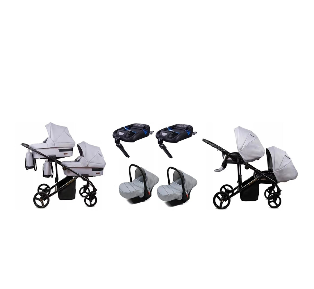 Trailux Duo 4-in-1  Kinderwagen-Set für Zwillinge inkl. Autositz