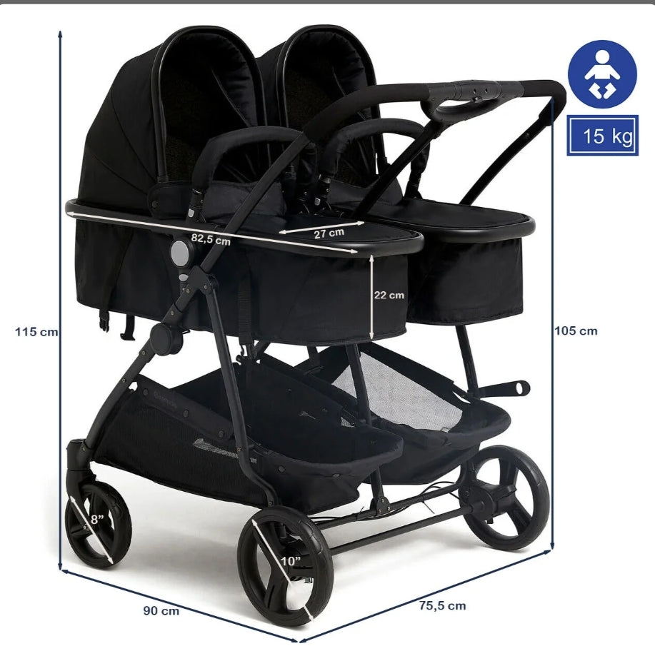 Beemo Baby Twin Stroller Sportsitz for Zwilling/Geschwistern