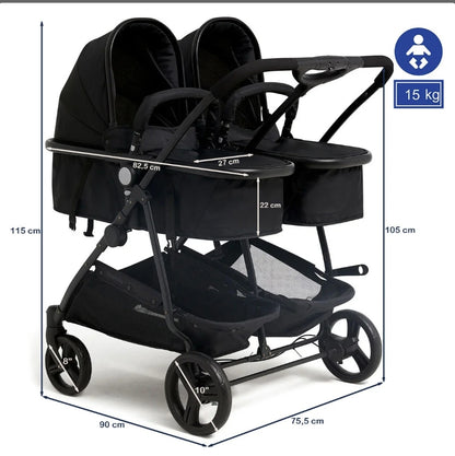 Beemo Baby Twin Stroller Sportsitz for Zwilling/Geschwistern