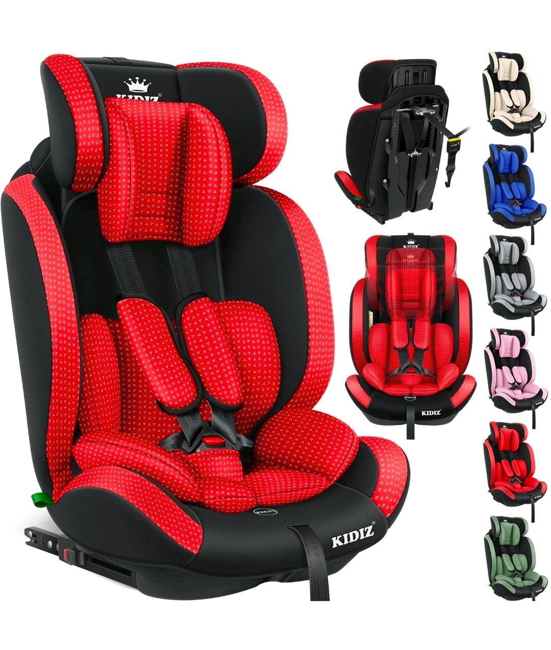 Kinderautositz 9kg-36 kg, 1-12 Jahre, Gruppe 1-2-3 Universal, Isofix