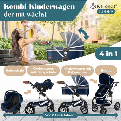 KESSER® Loops 3 in 1 Kombikinderwagen Komplett-Set-Zweite Chance