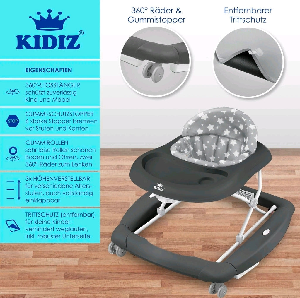 KIDIZ® 4in1 Lauflernhilfe Babywalker mit Licht Musik Rosa