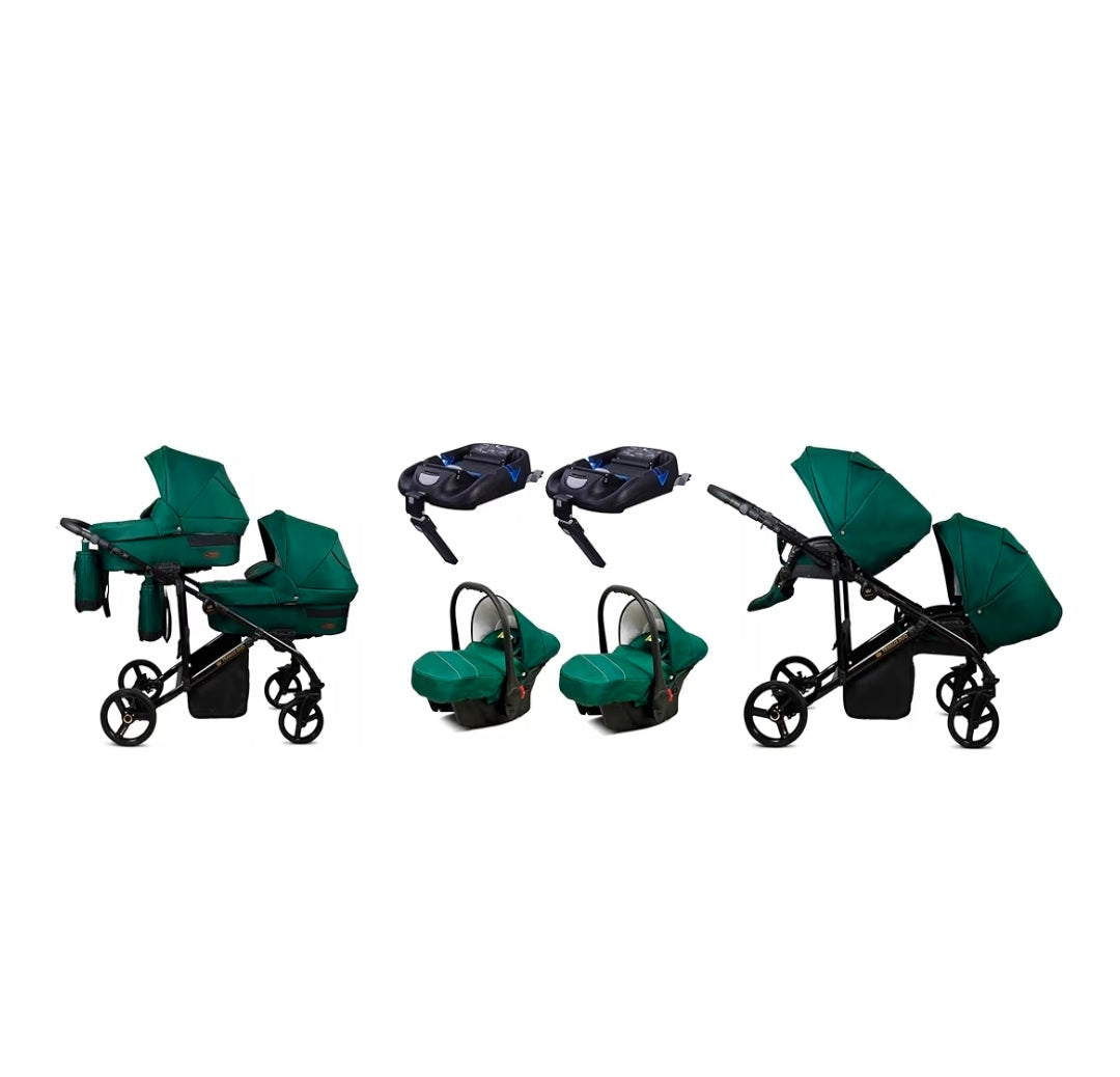 Trailux Duo 4-in-1  Kinderwagen-Set für Zwillinge inkl. Autositz