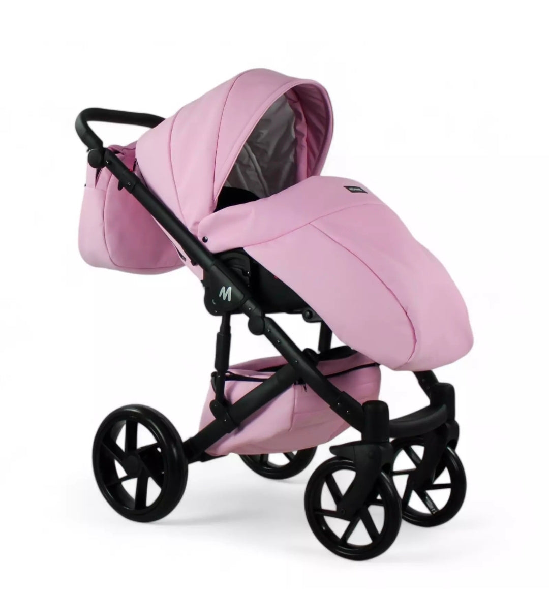 MOMMO AAA Kinderwagen 3in1 Öko-Leder – Cosmo I-Size-Sitz Rosa