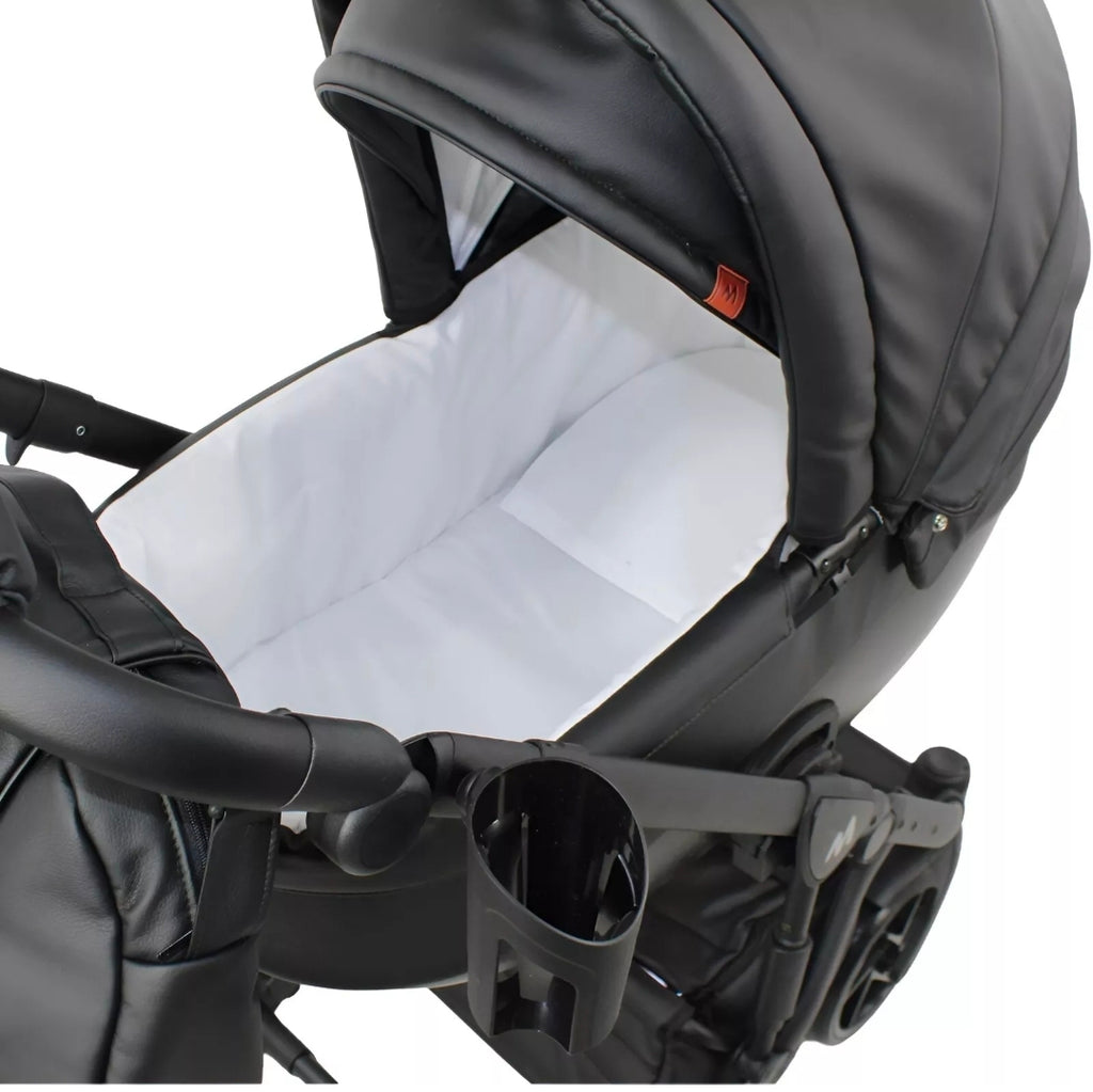 MOMMO AAA Kinderwagen 3in1 Öko-Leder – Cosmo I-Size-Sitz Rosa
