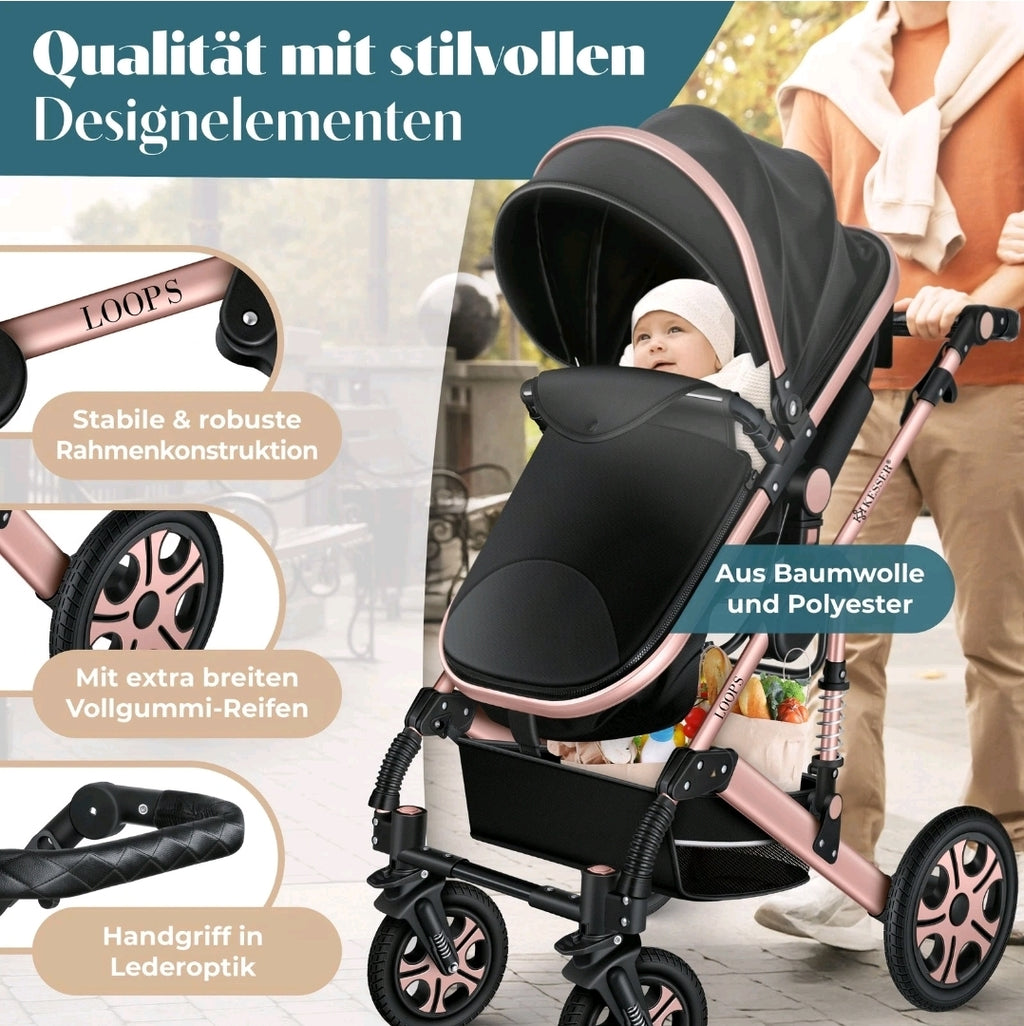 KESSER® Loops 3 in 1 Kombikinderwagen Komplett-Set