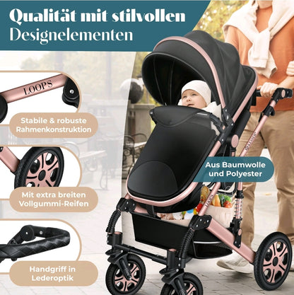 KESSER® Loops 3 in 1 Kombikinderwagen Komplett-Set-Zweite Chance