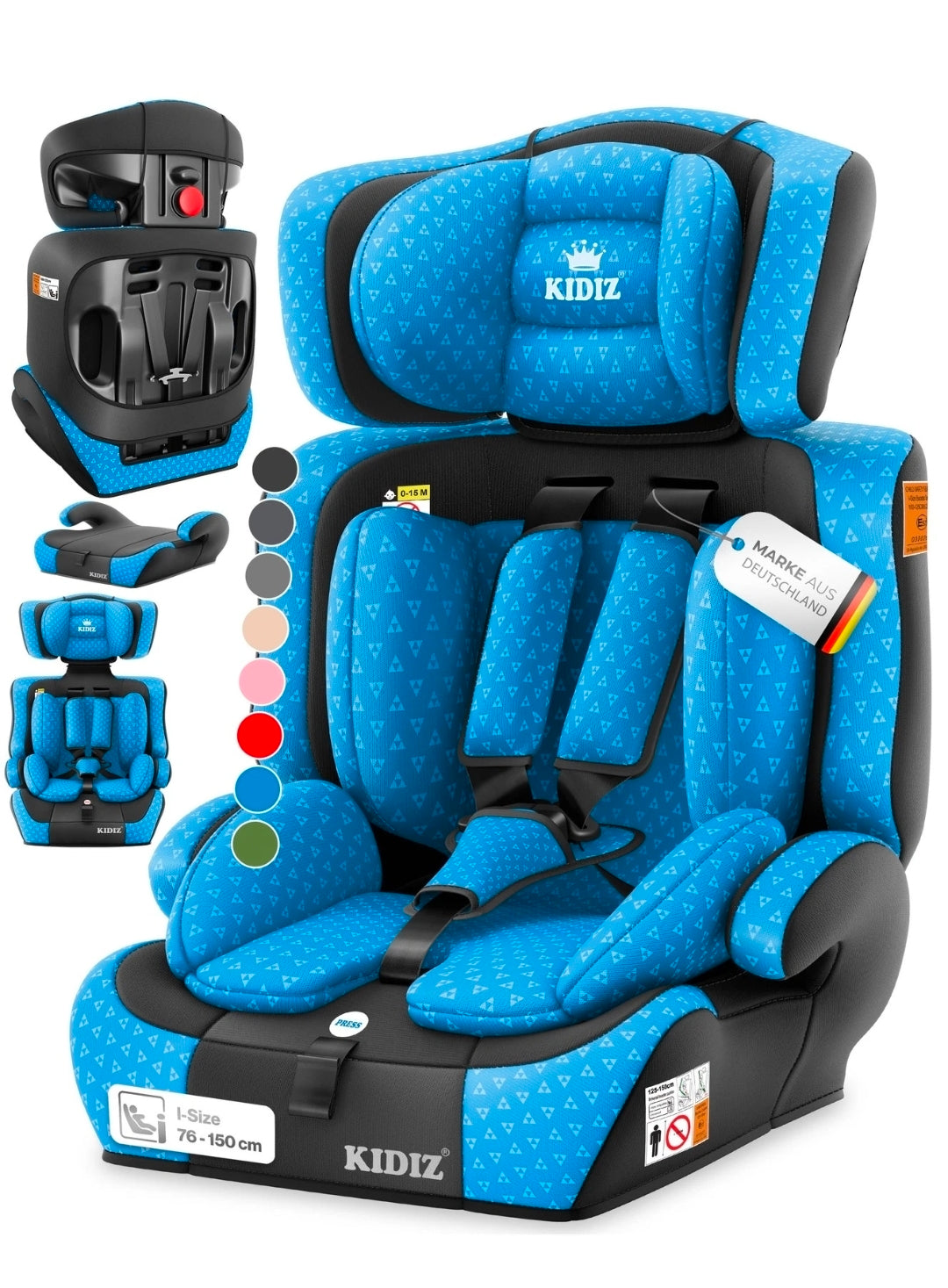 Kinderautositz 2 in 1 Universal 9kg-36 kg, 1-12 Jahre, Gruppe 1-2-3
