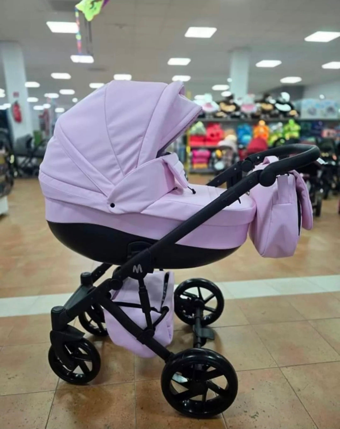 MOMMO AAA Kinderwagen 3 in 1 Öko-Leder – Cosmo I-Size-Sitz