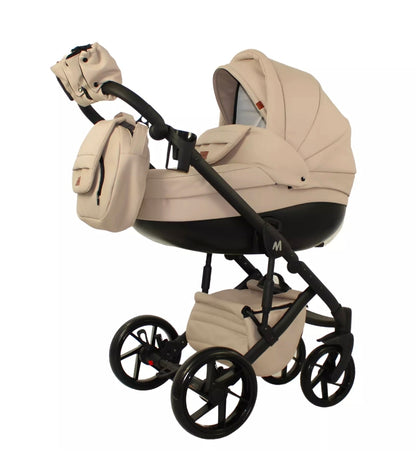 MOMMO AAA Kinderwagen 3 in 1 Öko-Leder – Cosmo I-Size-Sitz