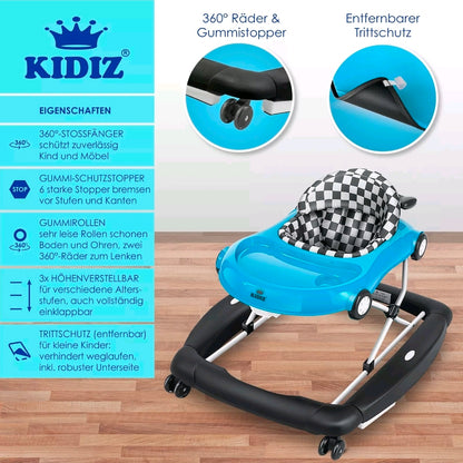 KIDIZ® 4in1 Lauflernhilfe Babywalker Auto mit Rollen Licht Musik - Zweite Chance