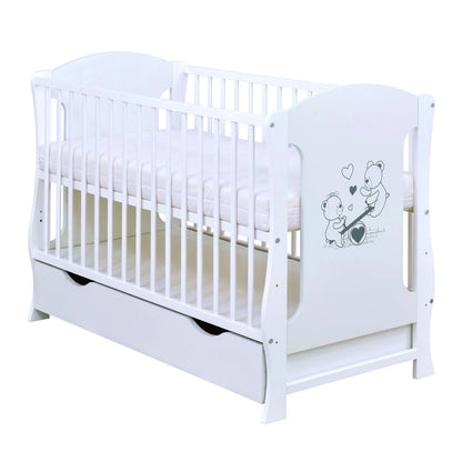 Babyzimmerset 120x60 cm Babybett Wickelkommode  Bettwäsche Komplettset