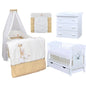 Babyzimmerset 120x60 cm Babybett Wickelkommode  Bettwäsche Komplettset