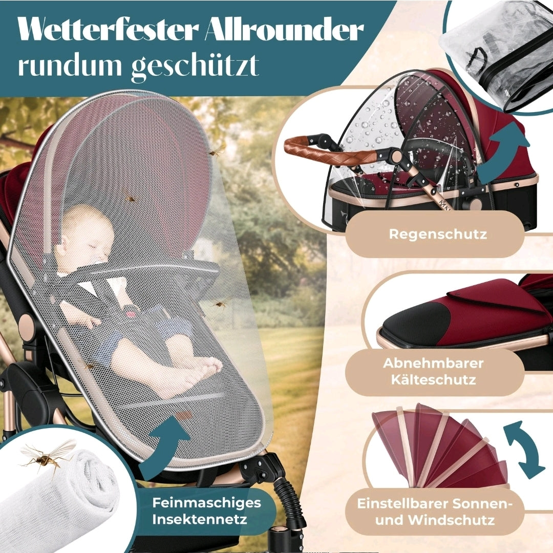 KESSER® Loops 3 in 1 Kombikinderwagen Komplett-Set
