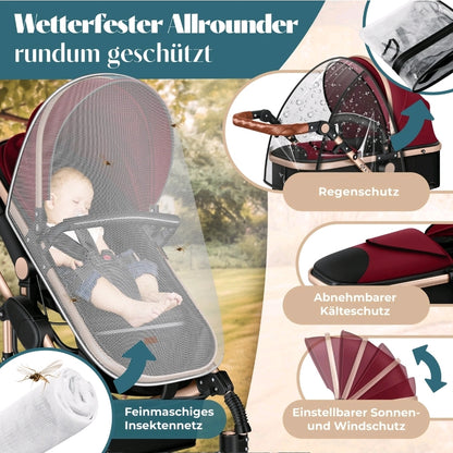 KESSER® Loops 3 in 1 Kombikinderwagen Komplett-Set-Zweite Chance