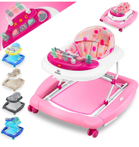 KIDIZ® 4in1 Lauflernhilfe Babywalker mit Licht Musik Rosa-Zweite Chance