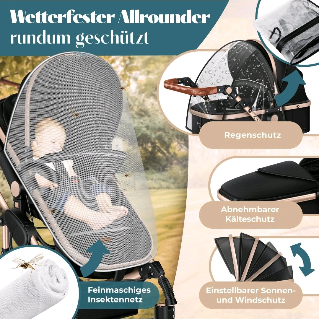 KESSER® Loops 3 in 1 Kombikinderwagen Komplett-Set-Zweite Chance