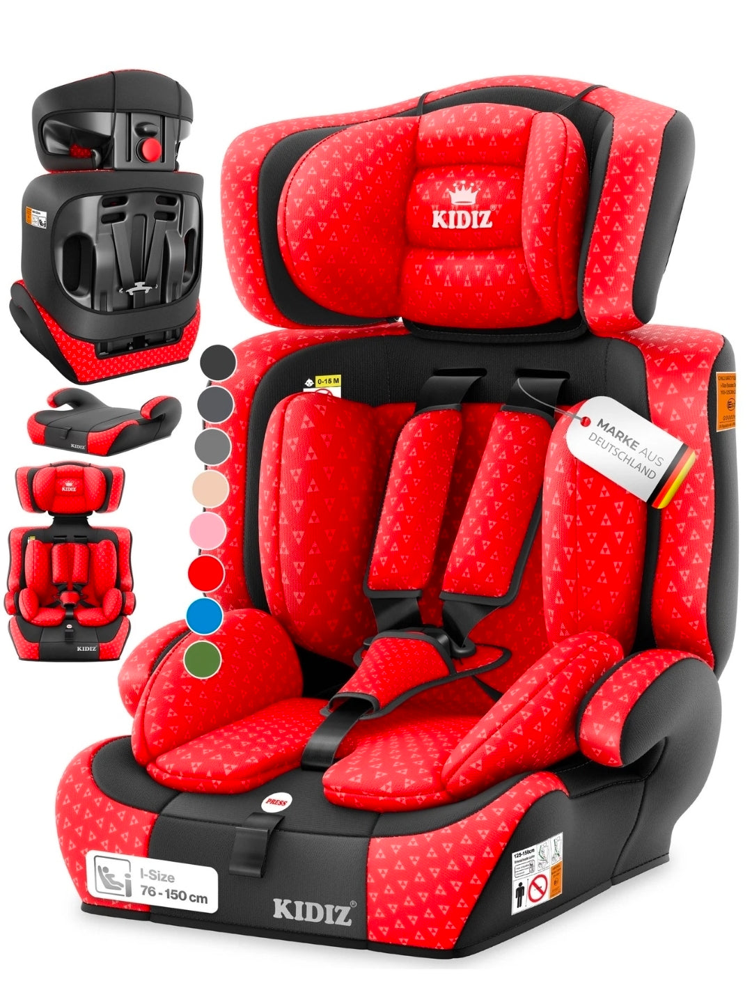 Kinderautositz 2 in 1 Universal 9kg-36 kg, 1-12 Jahre, Gruppe 1-2-3